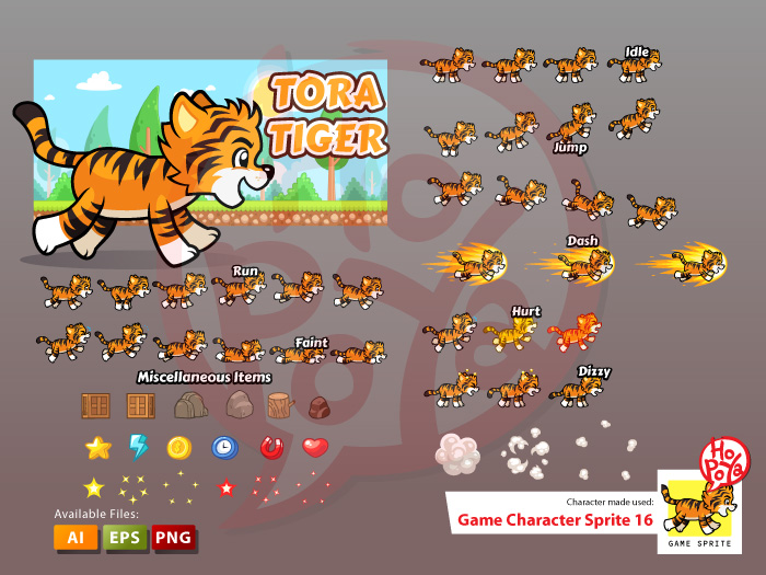 Tora Tiger Game Sprites 