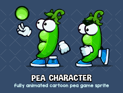 Pea pod animated game sprite 