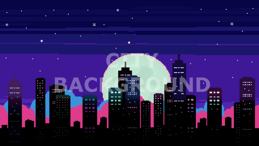 2D Pixel Art City Backgrounds Pack 