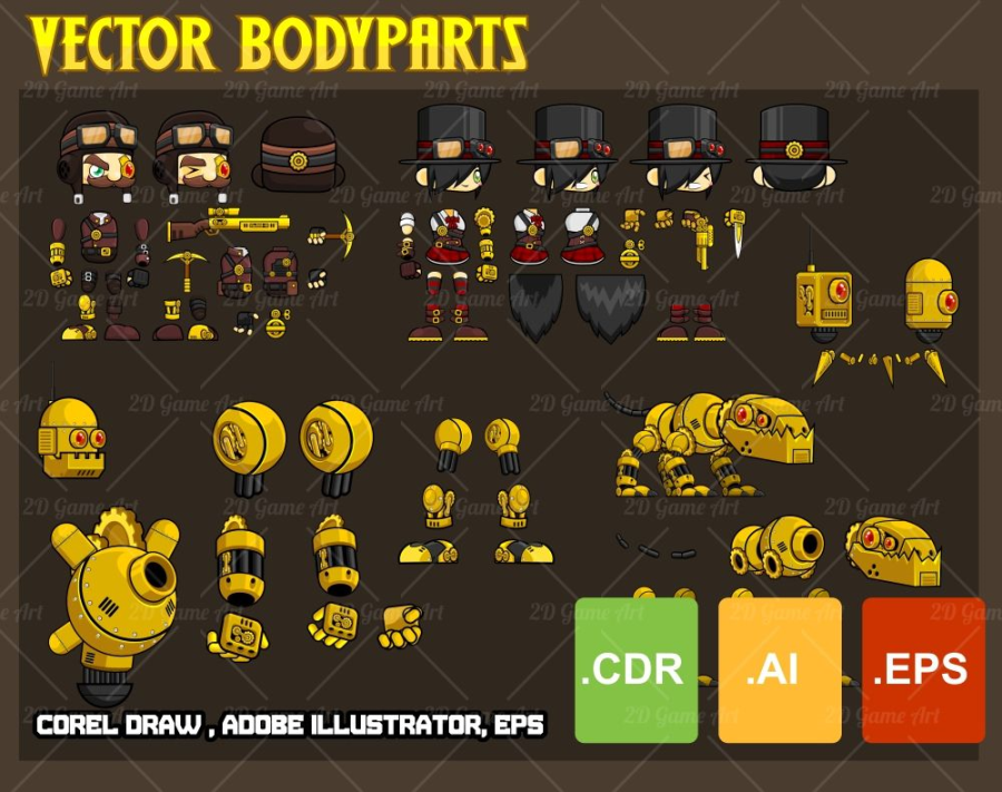 Steampunk Game Sprites 