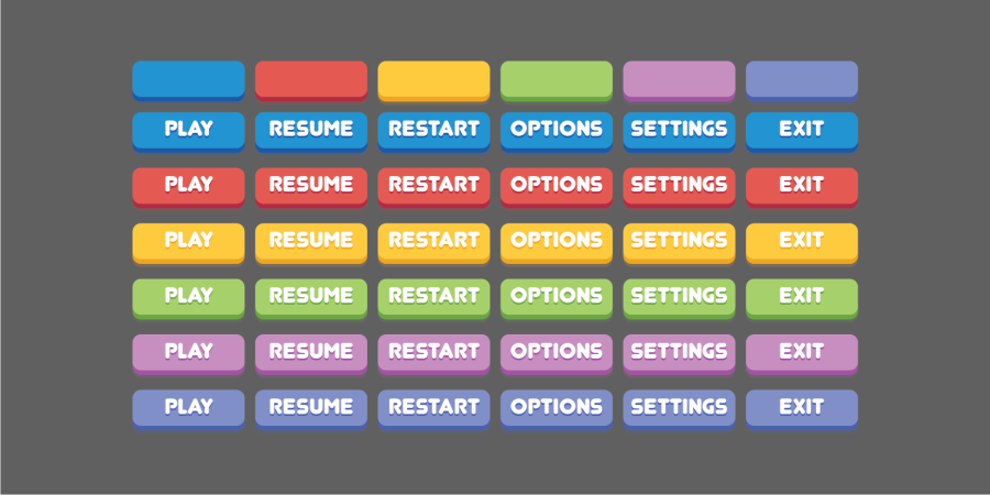 Casual Game UI Button Flat Design 