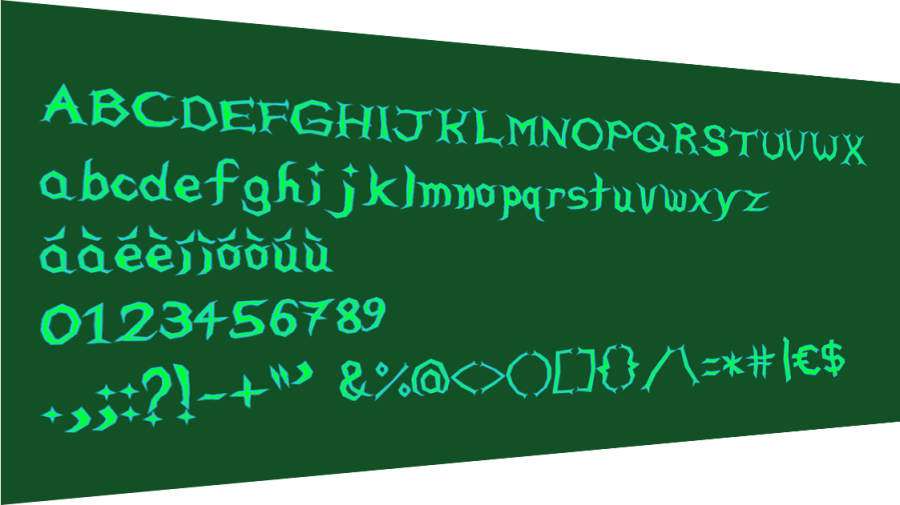 Creepy Sprite Font (+ Kerning settings for Construct 2/3) in 10 colours 