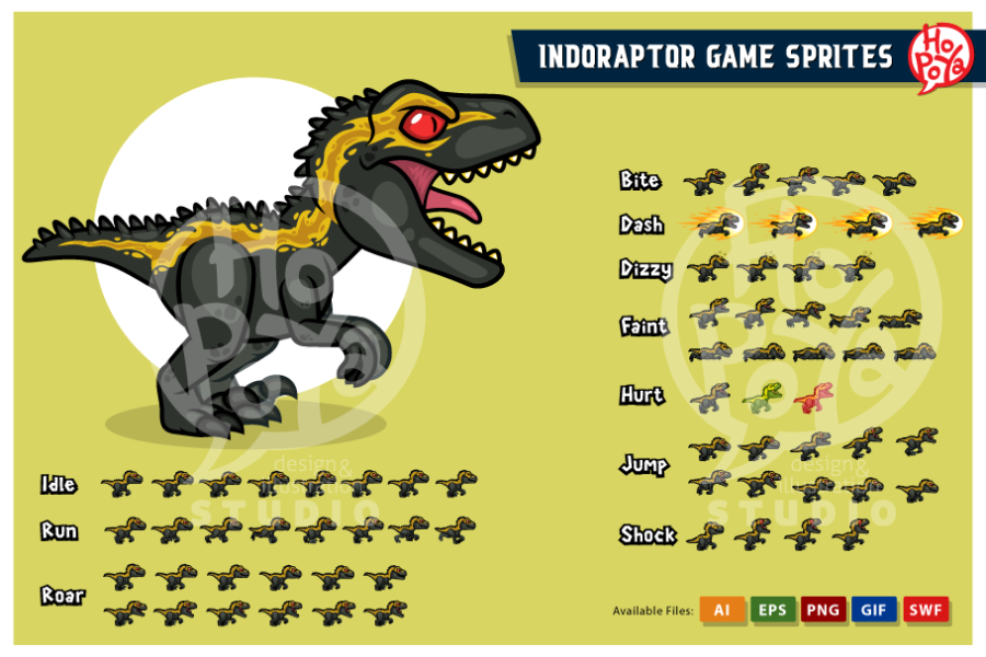 Indoraptor Game Sprites 