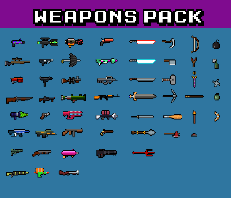 Pixel Art Weapons Asset Pack 