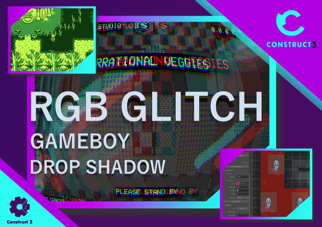 Drop Shadow, Glitch and Gameboy Effects for Construct 2 & 3 