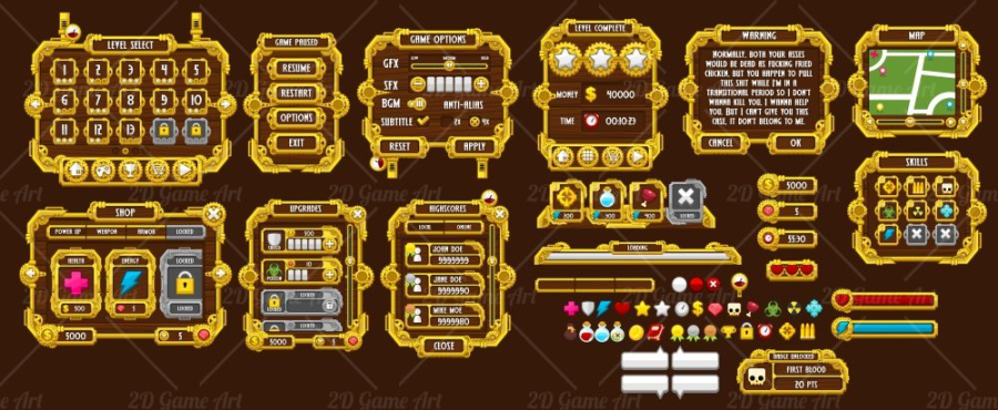 Steampunk Game GUI 