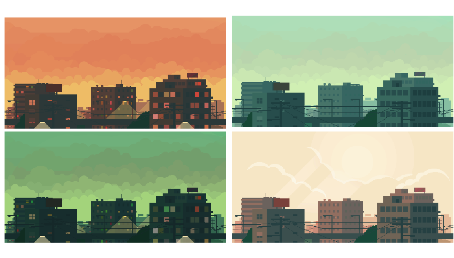 Pixel Art City Backgrounds 