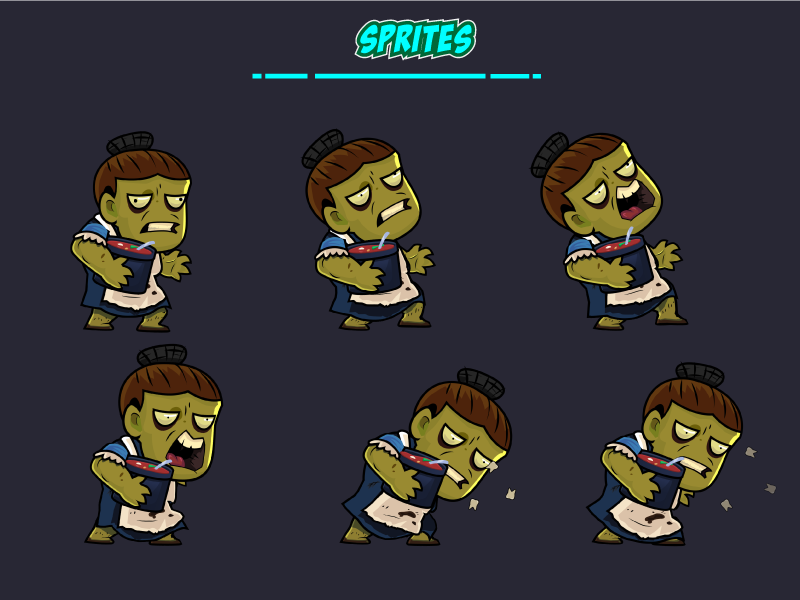 Female Zombie Character Sprites 01 