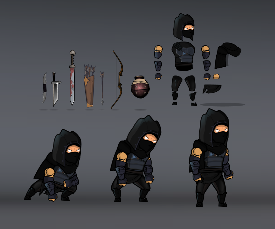 The Dark Thief Game Character Sprites 