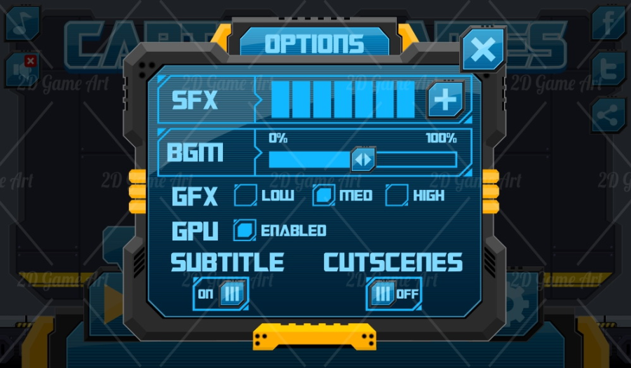 Sci-fi Robot Game GUI 