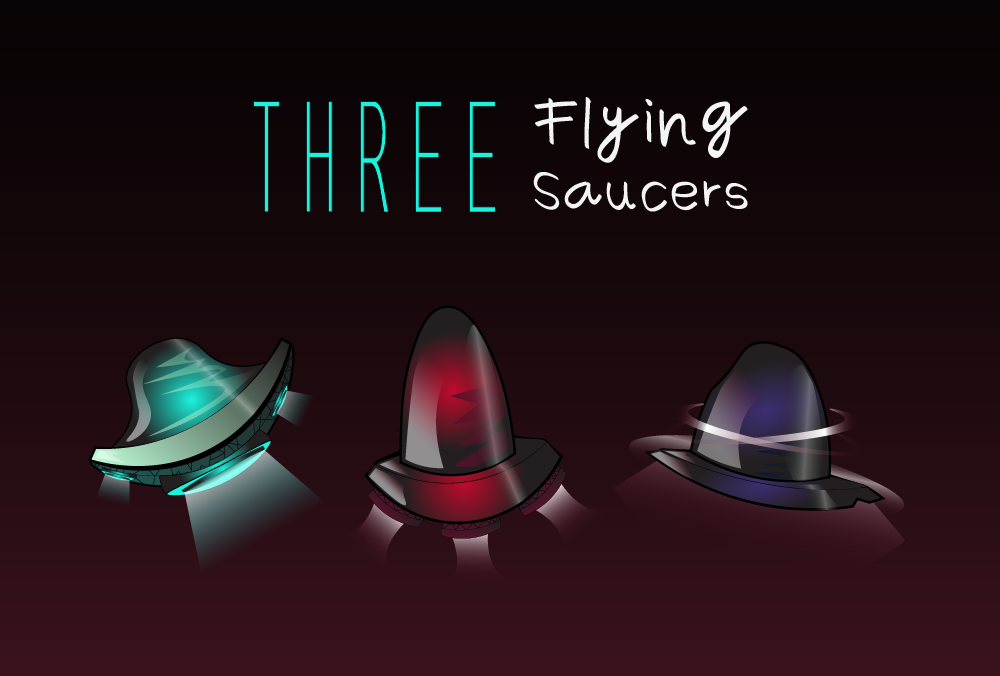 Graphic - Three Flying Saucers 