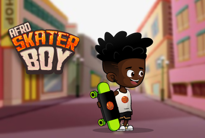 Afro Skater Boy Character 