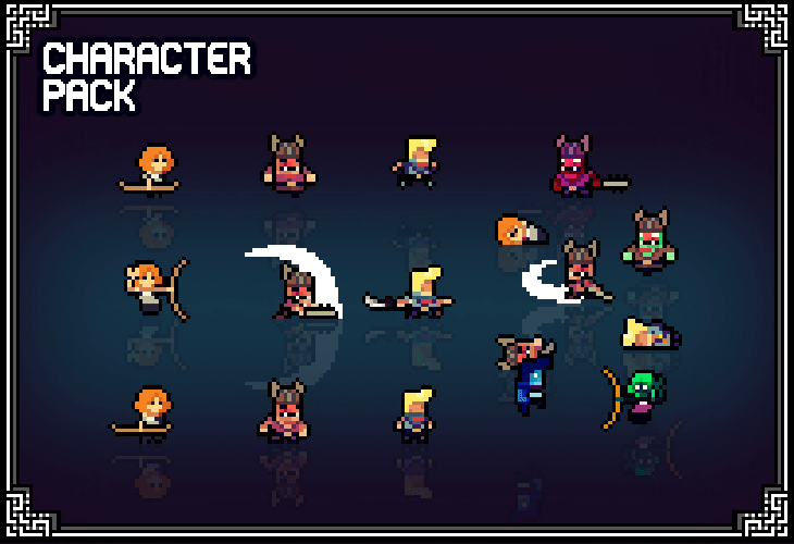 [CHARACTER PACK] RPG HEROES & ENEMIES (Pixel Art Animation Pack) 