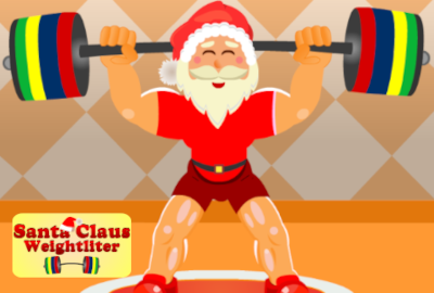 Santa Claus Weightlifter Sport Game 