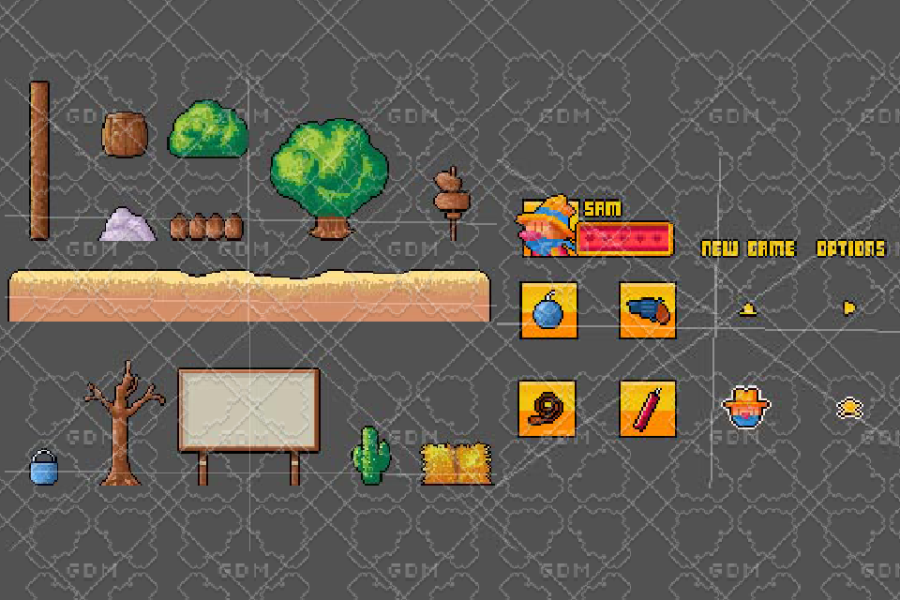 48x48 Western assets gamepack 