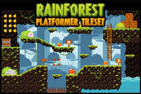 Rainforest - Platformer Tileset 