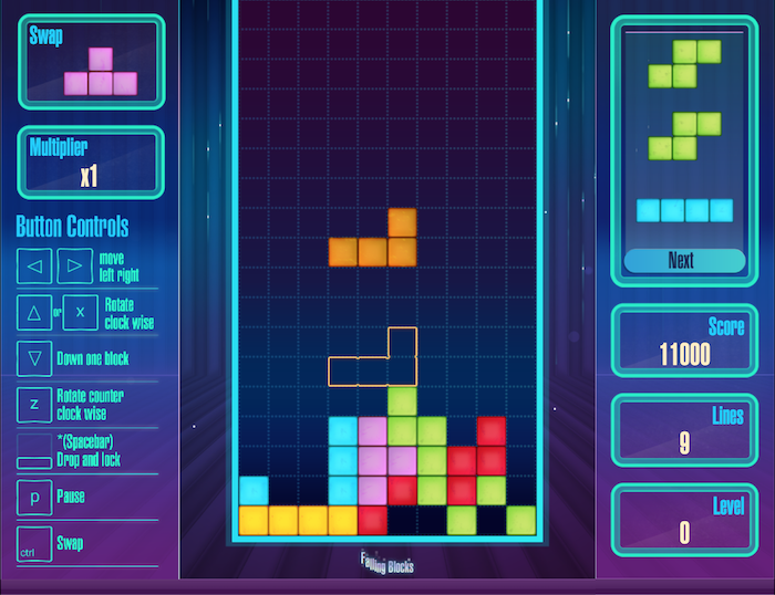 Classic Tetris: Falling blocks 