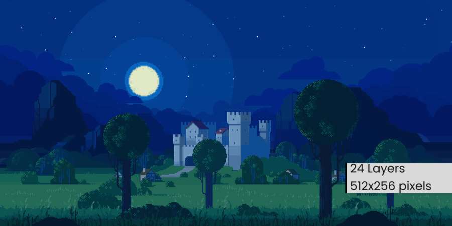 Pixel Art - Castle Backgrounds 