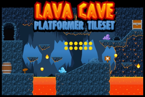 Lava Cave - Platformer Tileset 