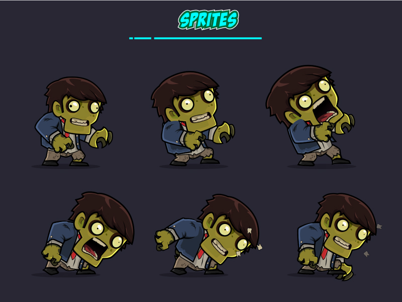 Male Zombie Character Sprites 01 