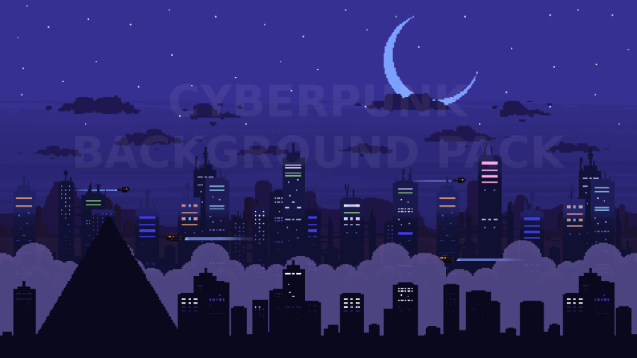 2D Pixel Art CYBERPUNK Backgrounds 