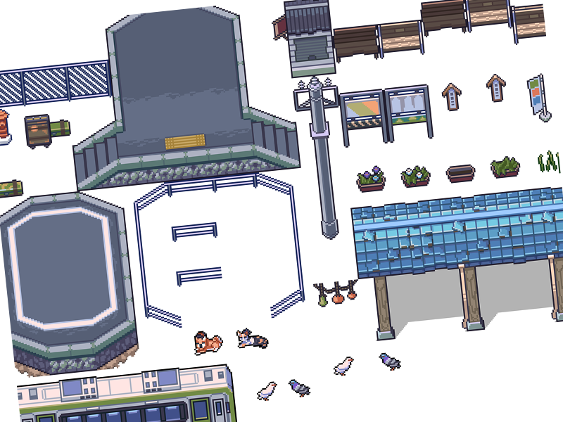 The Japan Collection: Train Station Game Assets 