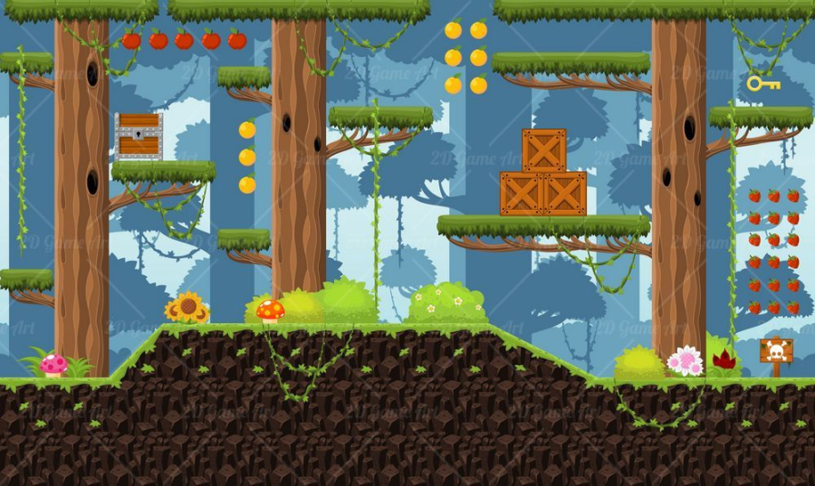 Rainforest - Platformer Tileset 