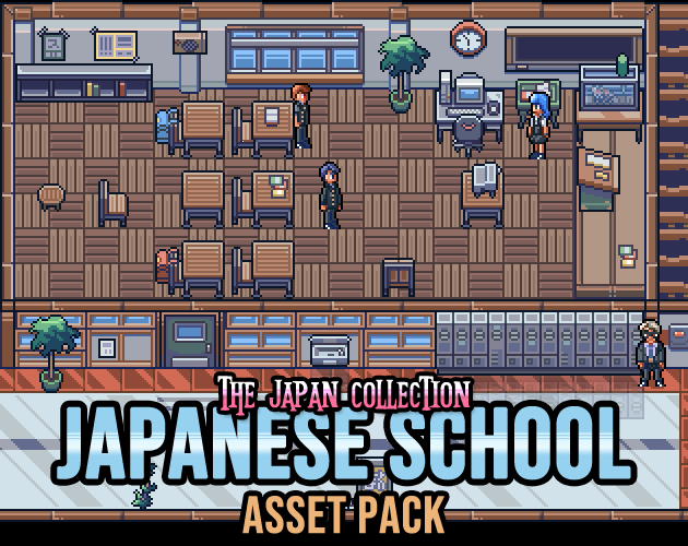 The Japan Collection: Japanese School Interior Game Assets 