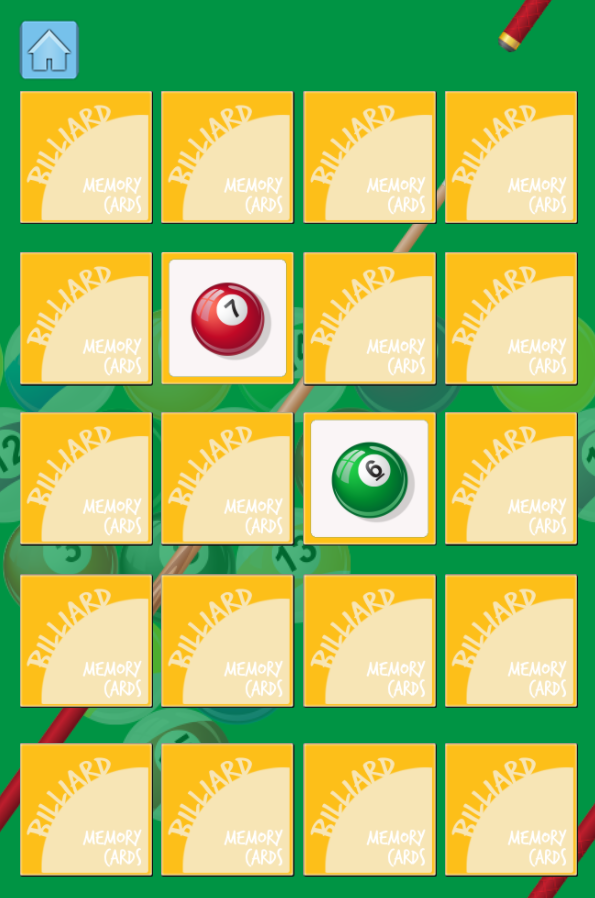 Billiard Memory Cards Game 