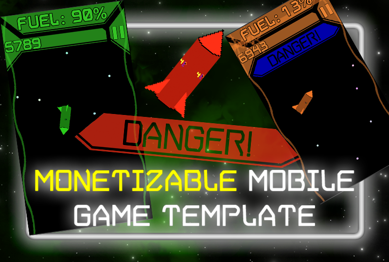 Mobile Game Template - Worm Hole - Neon Space Endless Scroller. 