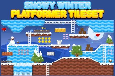 Snowy Winter - Platformer Tileset 