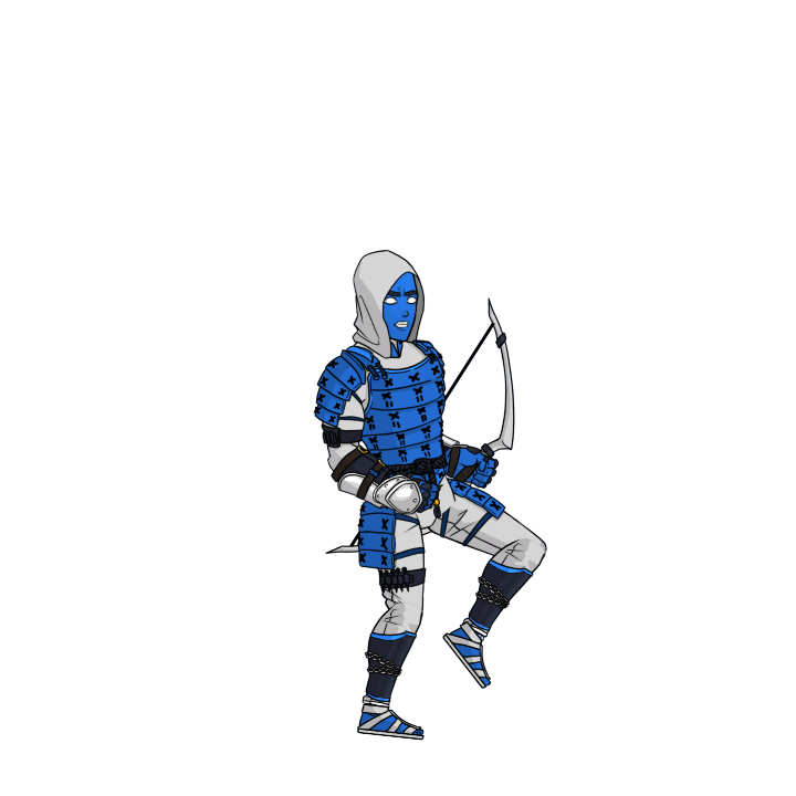 Blue hero character animation 