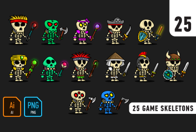 25 game skeletons 