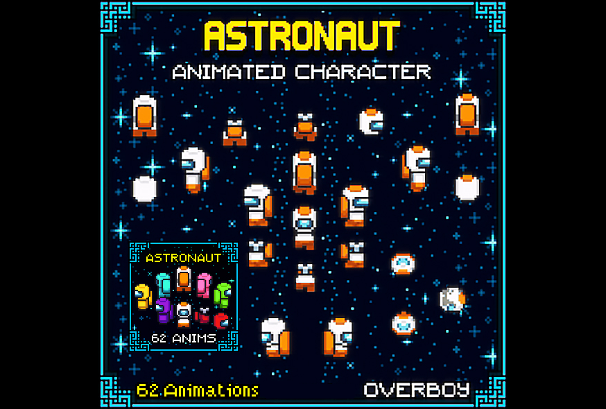 [PIXEL ART] ASTRONAUT ANIMATED CHARACTER 