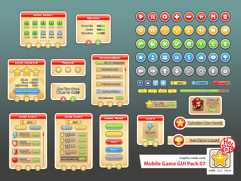 Mobile Game GUI Pack 07 