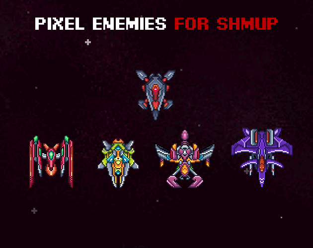 Pixel Enemies for SHMUP 