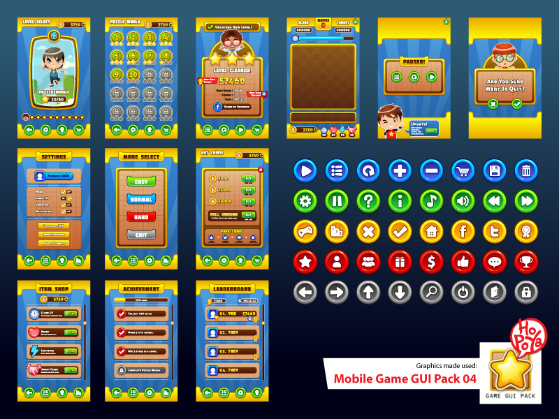 Mobile Game GUI Pack 04 