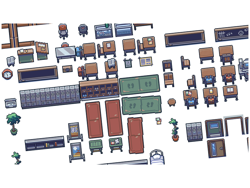 The Japan Collection: Japanese School Interior Game Assets 