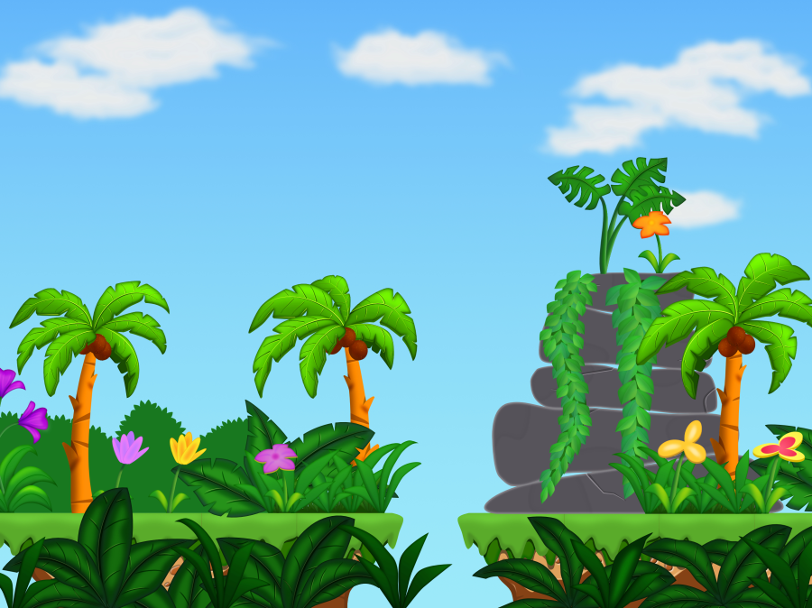 2D Jungle Pack with Backgrounds 