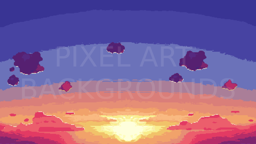 2D Pixel Art Backgrounds (10 Sky & Cloud ) #3 