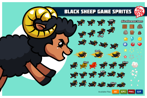 Black Sheep Game Sprites 