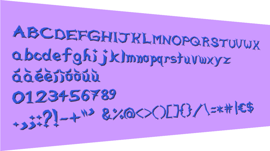 Creepy Sprite Font (+ Kerning settings for Construct 2/3) in 10 colours 