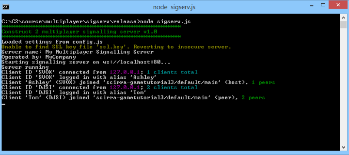 Multiplayer Signalling Server 