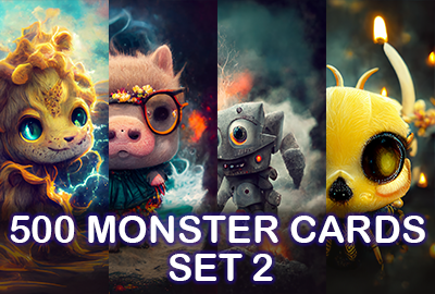 500 monster pictures images cards - Set 2 