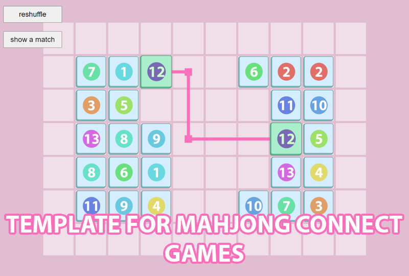 Template for mahjong connect games 