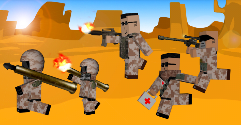 4 Block Soldiers Animations 