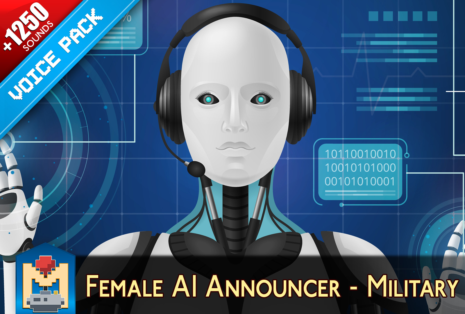 Military AI Female Voice Announcer 