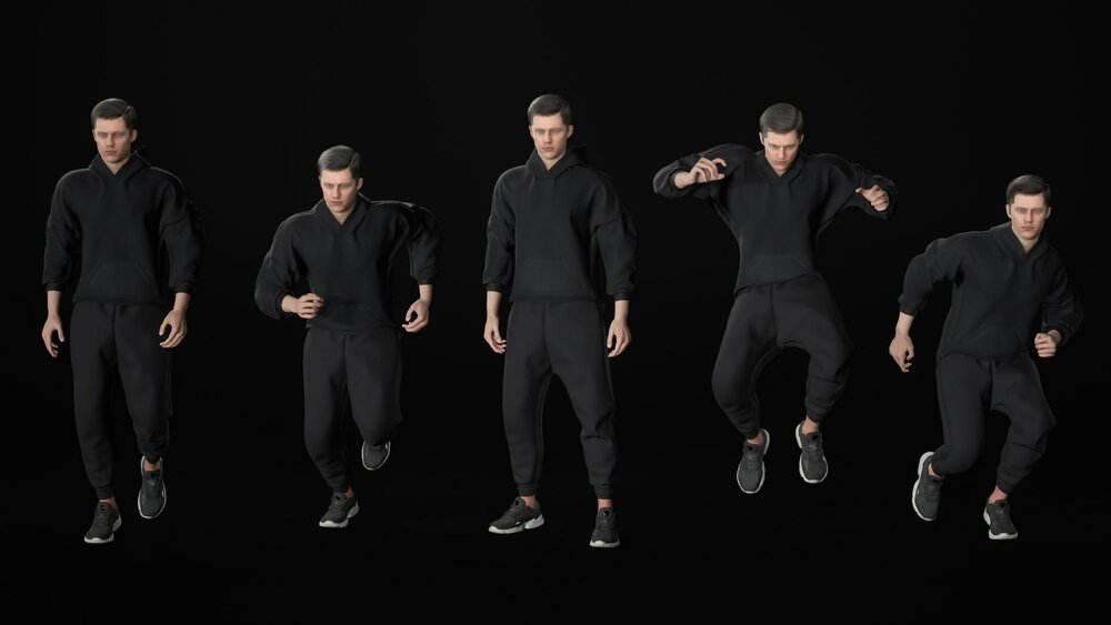 Man - Sport Outfit 3 - Modular - Rigged 