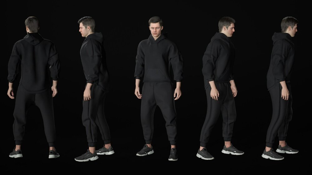 Man - Sport Outfit 3 - Modular - Rigged 