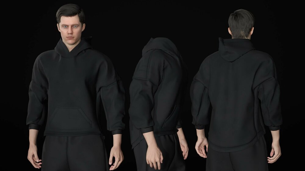 Man - Sport Outfit 3 - Modular - Rigged 